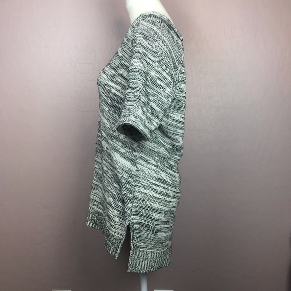 CAbi Sweater Top Short Sleeve Black & Cream M - Picture 2 of 4